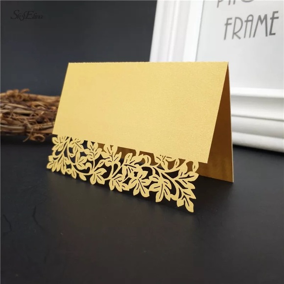 Laser Cut Lace Pattern Table Name Card Party Wedding Decor Party Table Seat Card - Picture 10 of 16